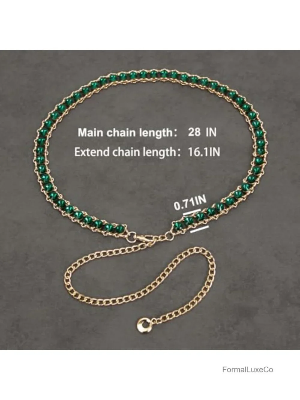 ILuvatar Bling Glass Diamond Chain Belt - Metal Lobster Clasp, Retro, for Women
